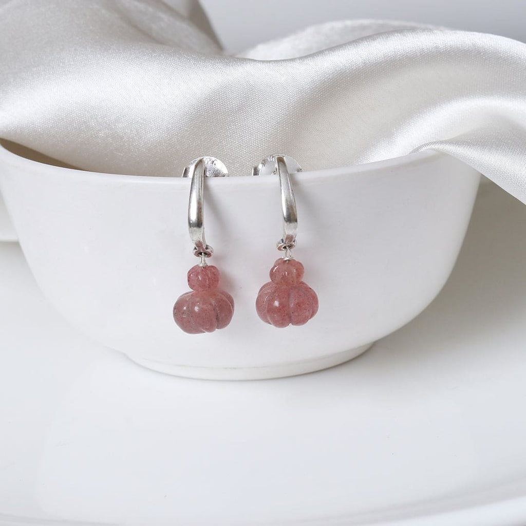 Faceted stone Earrings - Wine-0