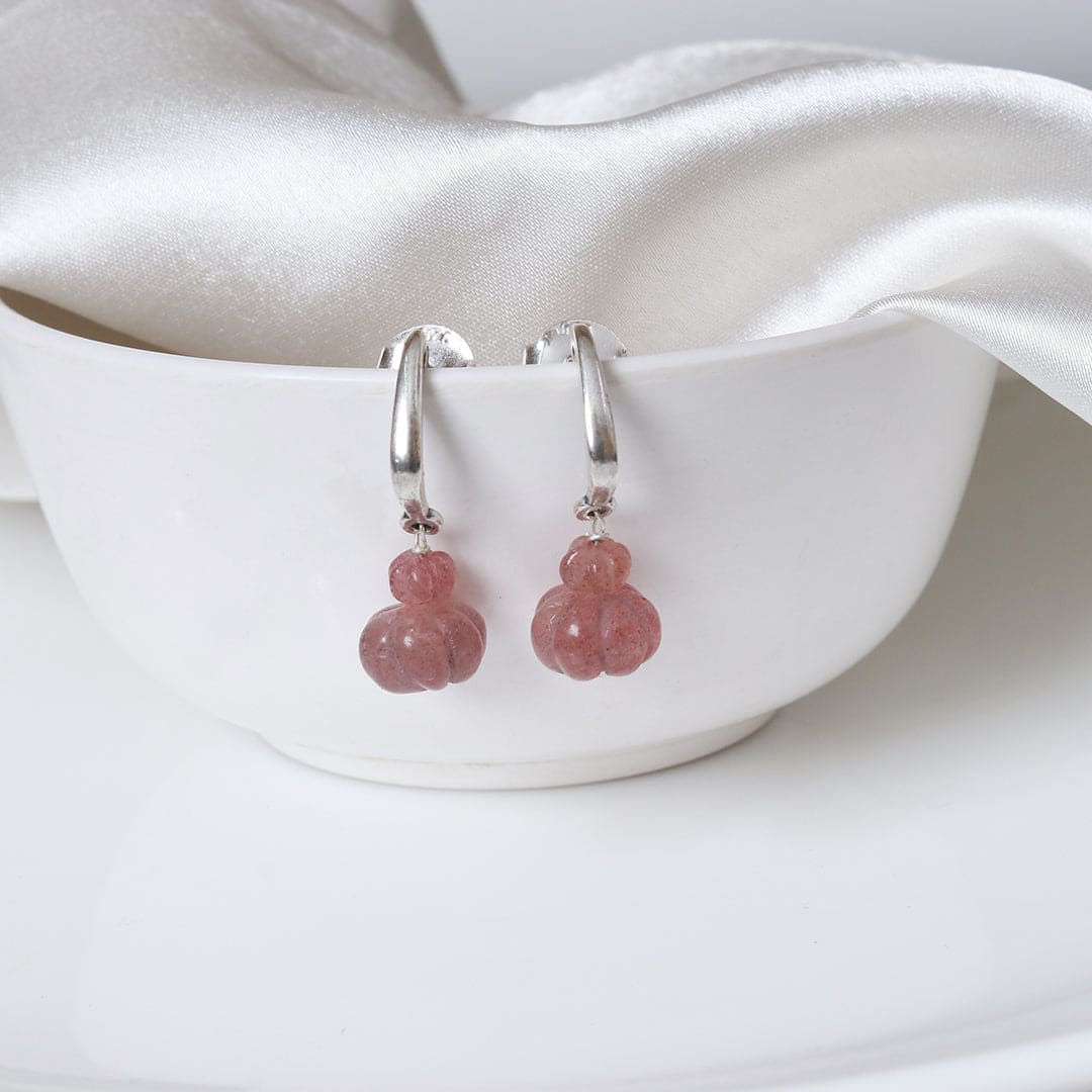 Faceted stone Earrings - Wine-0