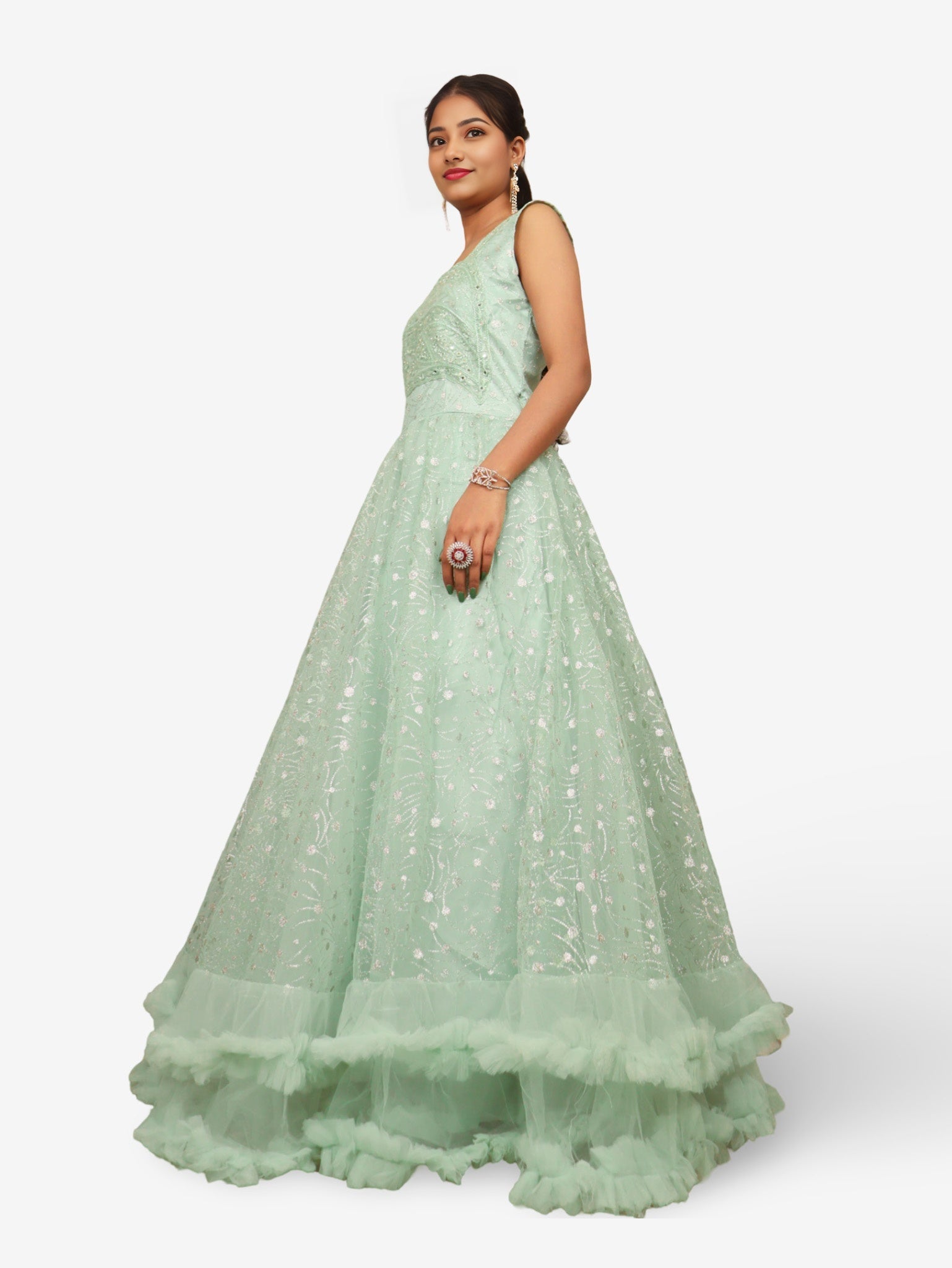 Gown with Mirror & Cut Dana Work by Shreekama