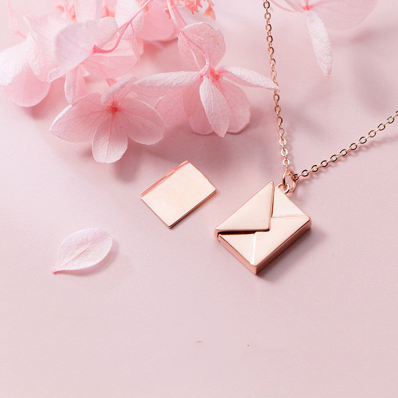Envelope Locket Necklace - Personalized Love Letter Jewelry-1